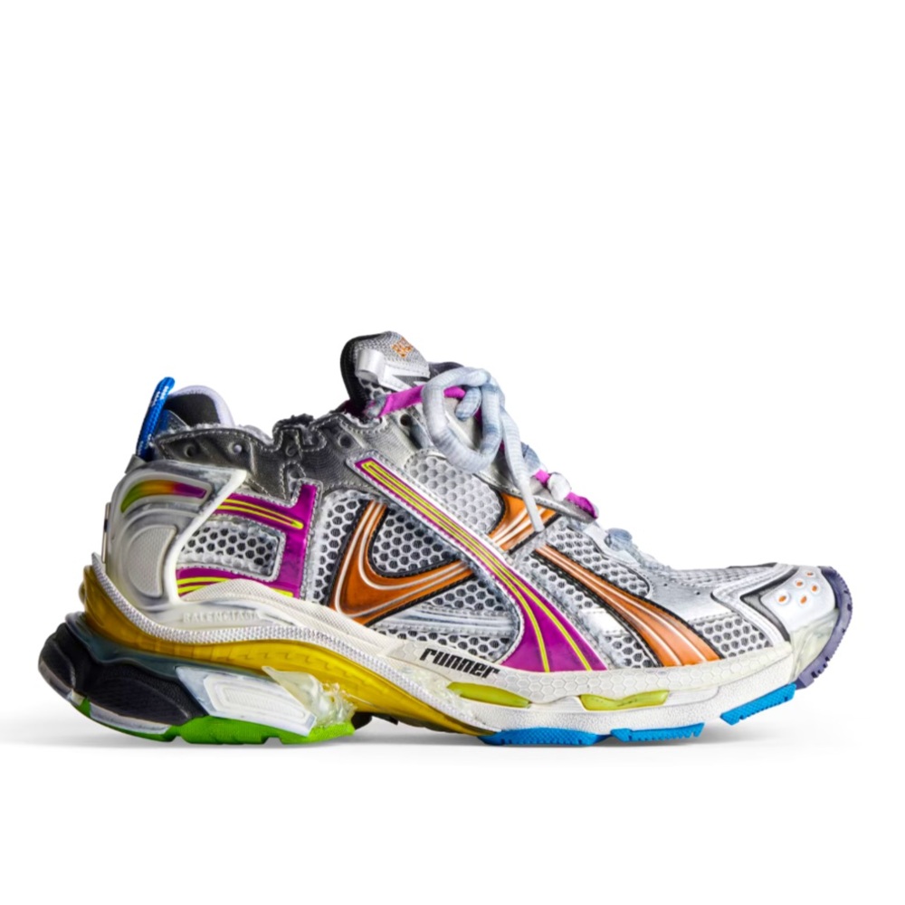 BALENCIAGA Multicolor Mesh Runner Sneakers Sz 37